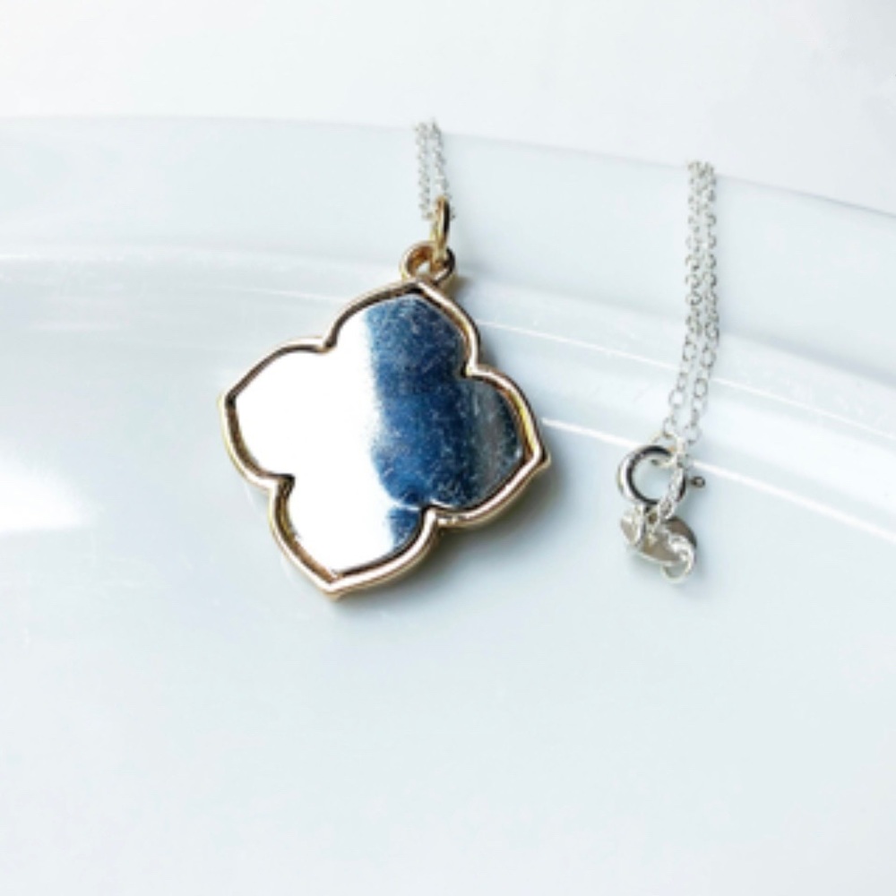 Quatrefoil necklace. Solid Sterling Silver Chain. Lucky Clover necklace